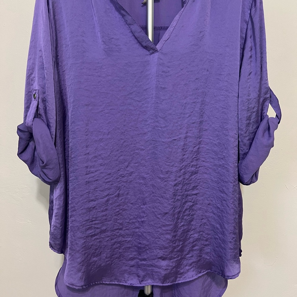 Cato Deep Purple V-Neck Blouse